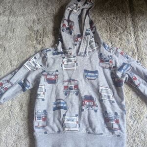 Carter's 18M Gray and Emergency Vehicles Print Hoodie